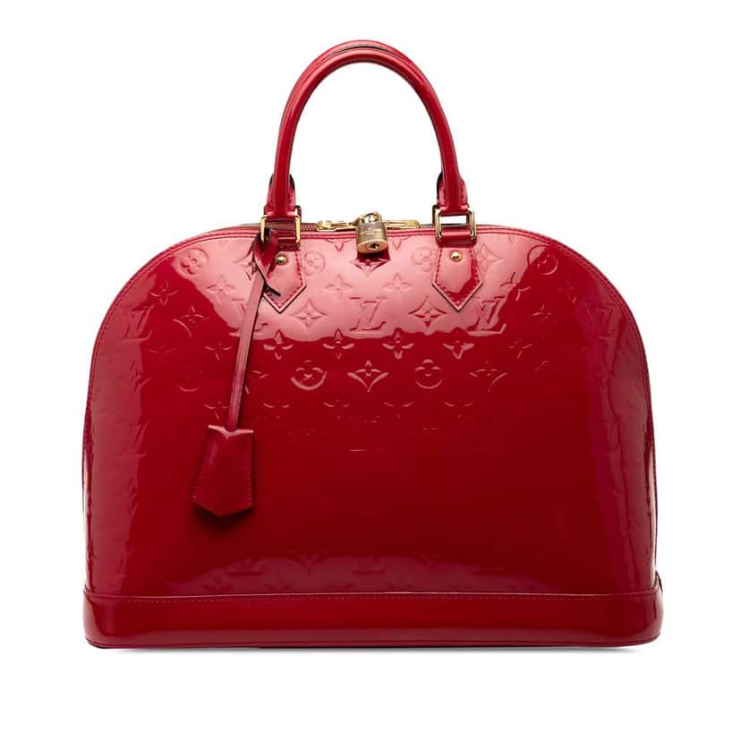 Louis Vuitton Monogram Vernis Alma GM Red Leather Good condition - Front View