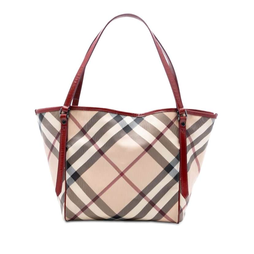 Burberry Supernova Check Coated Canvas Tote Brown Canvas Very good condition - Front View