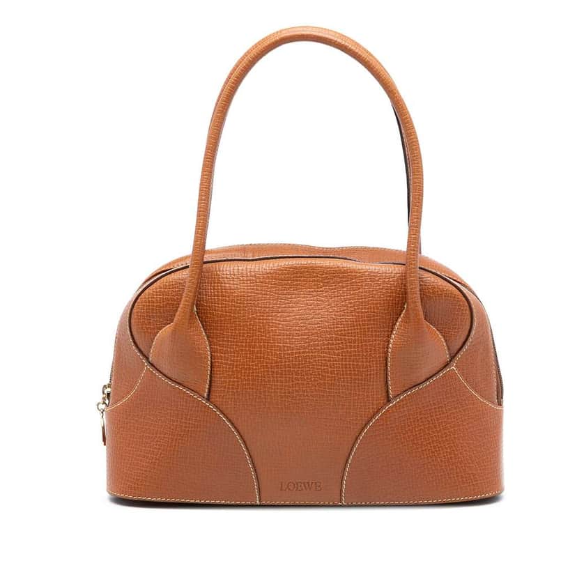Loewe Grained Calfskin Handbag Brown Leather Good condition - Front View