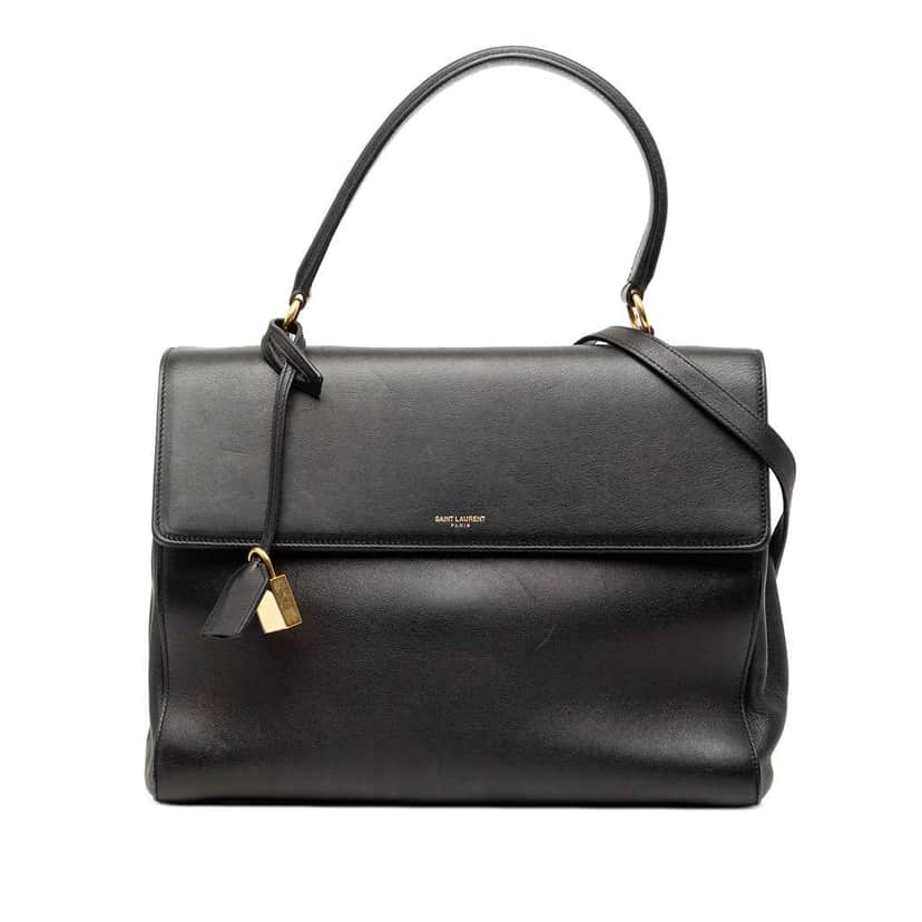 Saint Laurent Medium Moujik Top Handle Bag Black Leather Good condition - Front View