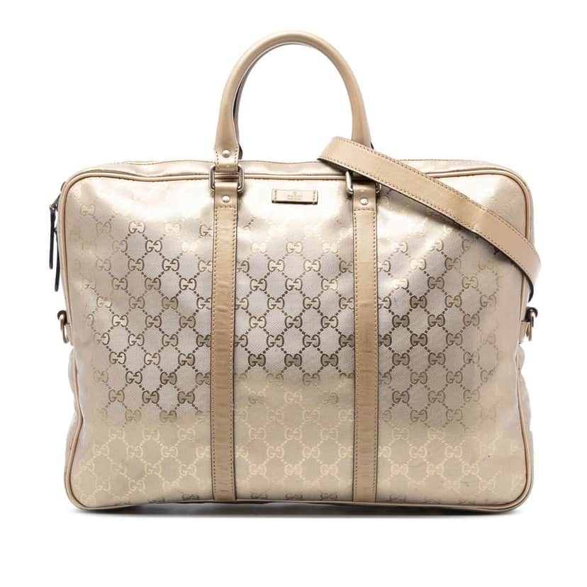 Gucci GG Imprime Business Bag Gold Canvas Good condition - Front View