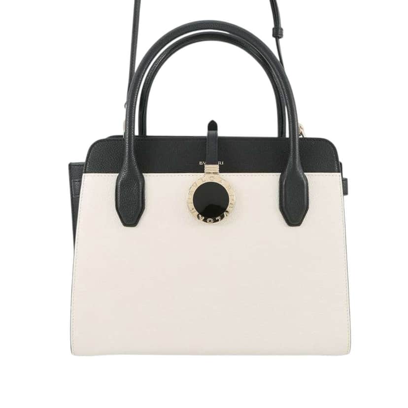 Bvlgari Leather Alba Satchel White Leather Good condition - Front View