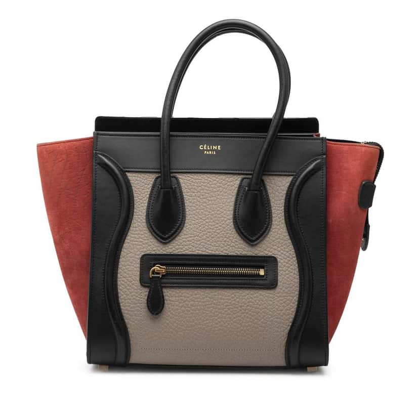 Celine Micro Tricolor Leather Luggage Tote Brown Leather Very good condition - Front View
