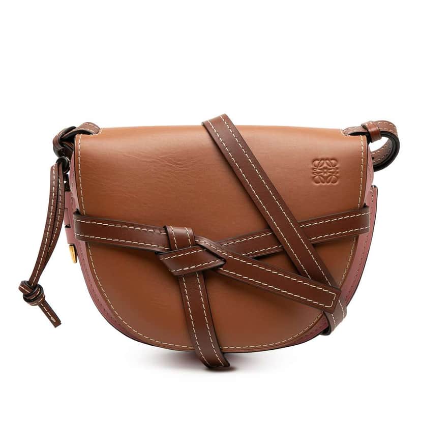 Loewe Small Tricolor Leather Gate Crossbody Brown Leather Good condition - Front View