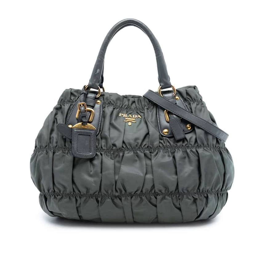 Prada Tessuto Gaufre Satchel Grey Good condition - Front View