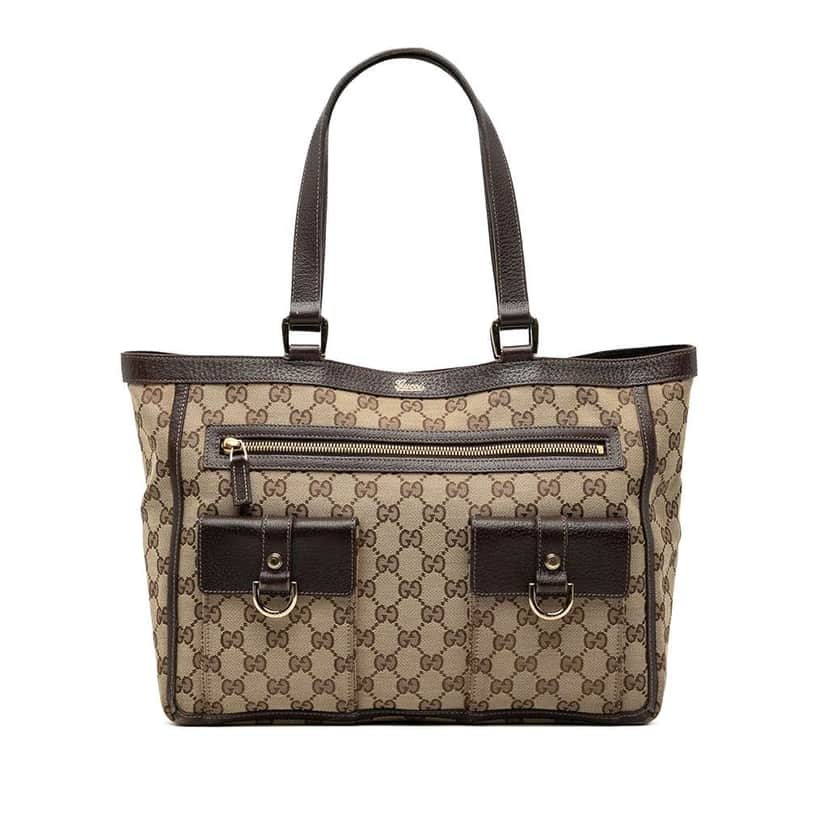 Gucci GG Canvas Abbey D Ring Pocket Tote Brown Canvas Good condition - Front View