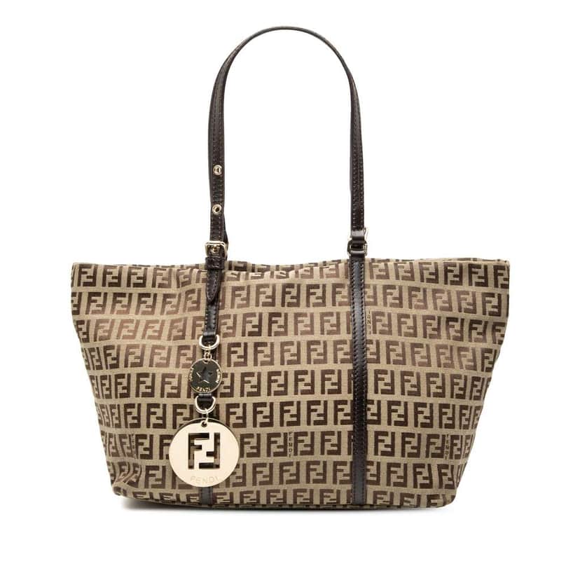 Fendi Mini Zucchino Canvas Superstar Tote Brown Canvas Good condition - Front View
