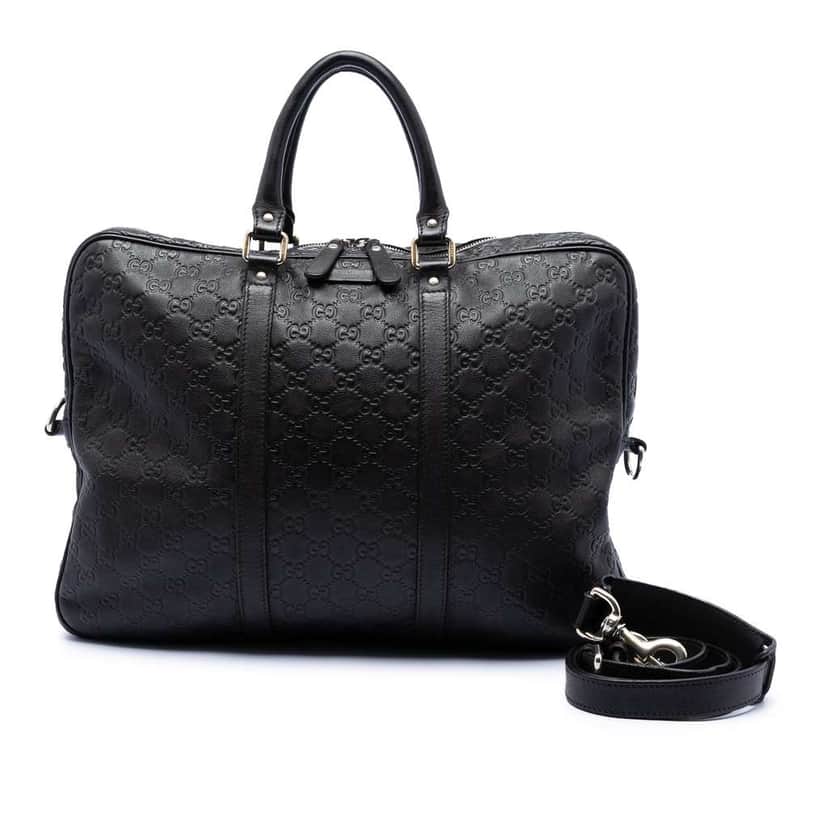 Gucci Guccissima Business Bag Brown Leather Good condition - Front View