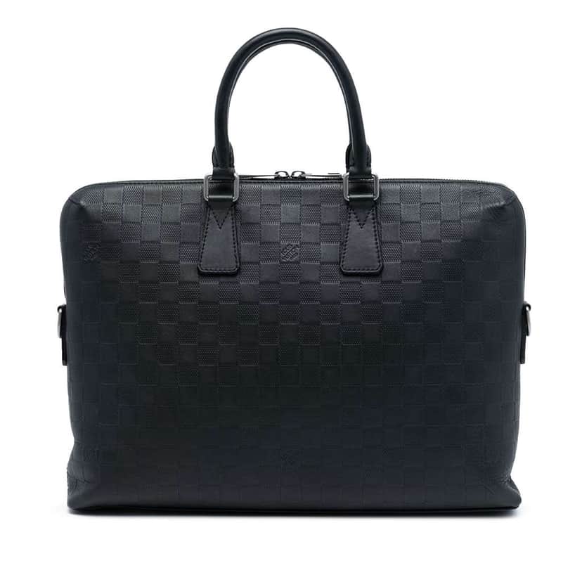 Louis Vuitton Damier Infini Porte Documents Jour Black Leather Good condition - Front View