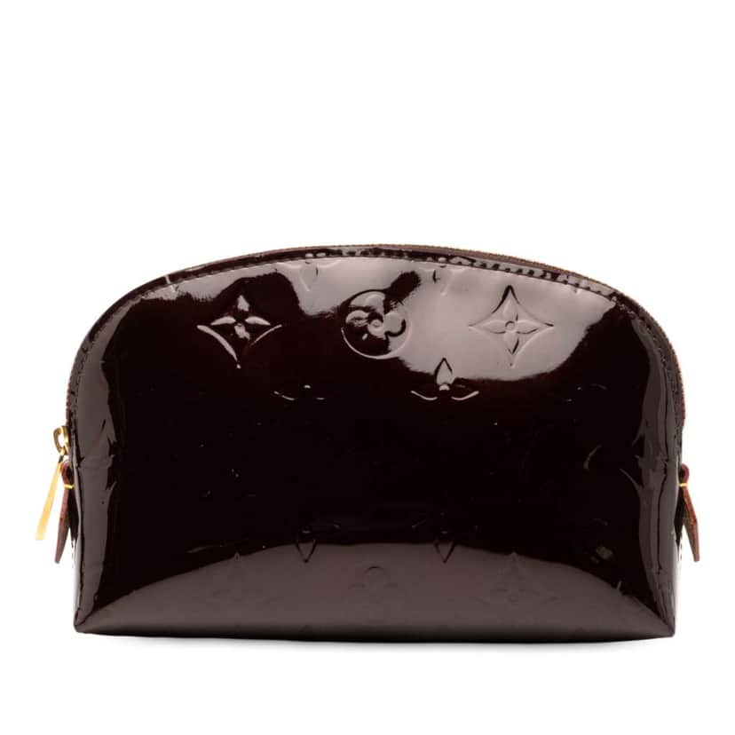 Louis Vuitton Monogram Vernis Cosmetic Pouch Purple Leather Good condition - Front View
