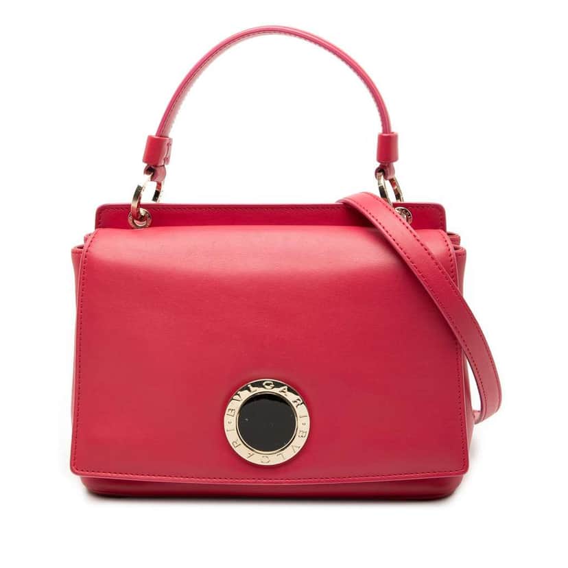 Bvlgari Leather Duet Top Handle Bag Pink Leather Very good condition - Front View