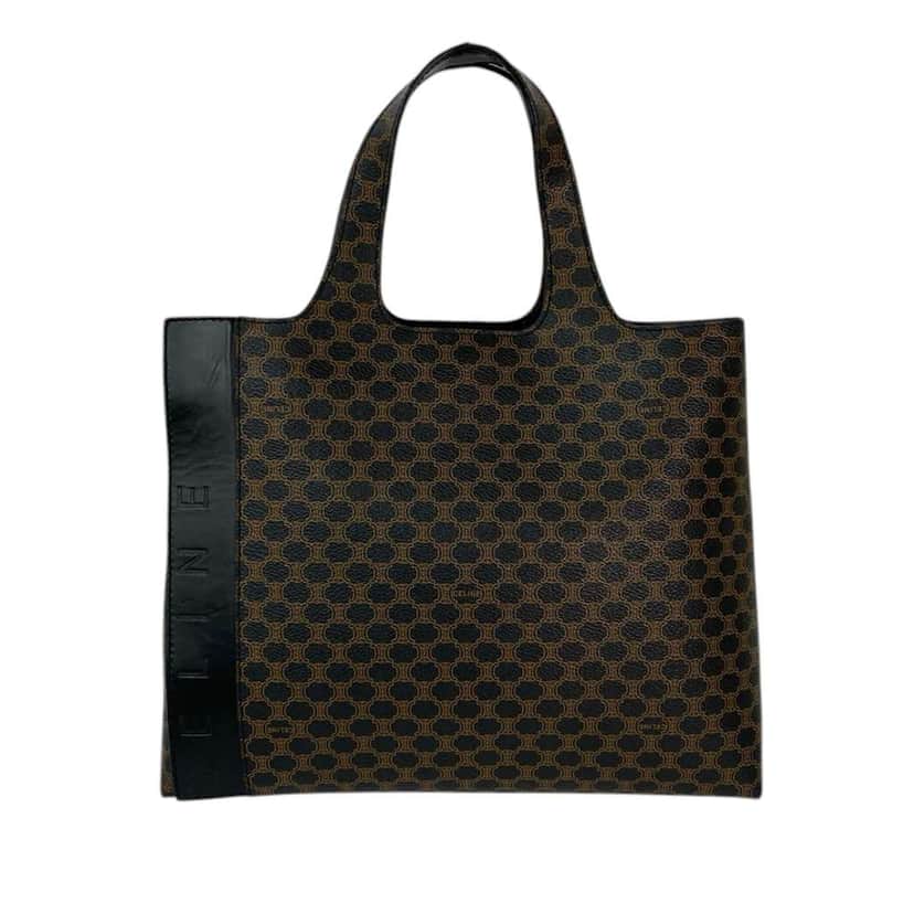 Celine Macadam Coated Canvas Tote Black Canvas Good condition - Front View