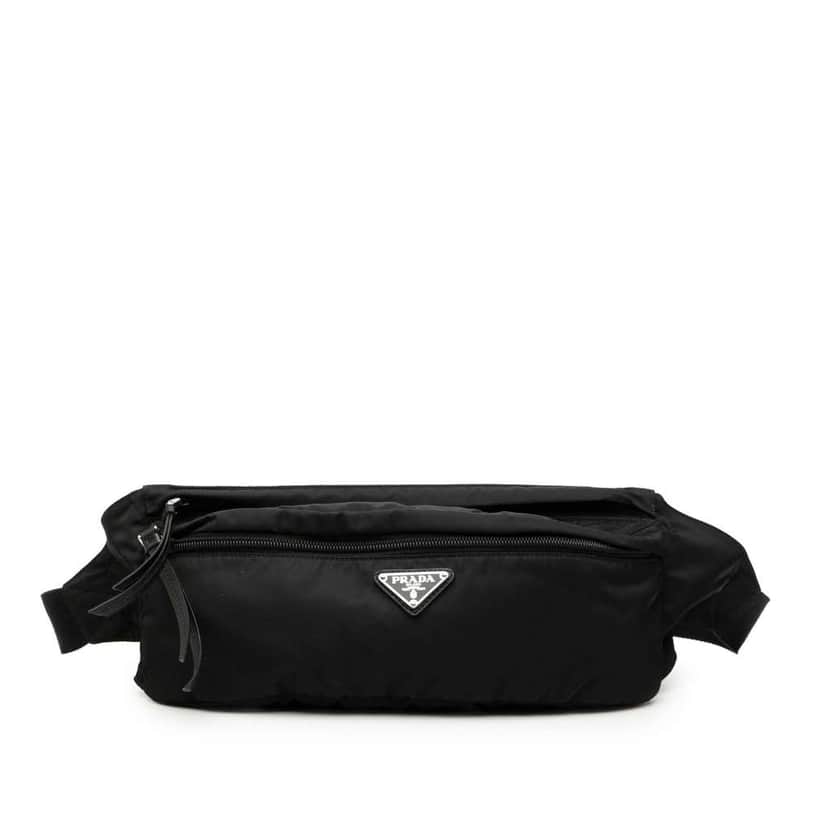 Prada Re Nylon Belt Bag Black Good condition - Front View