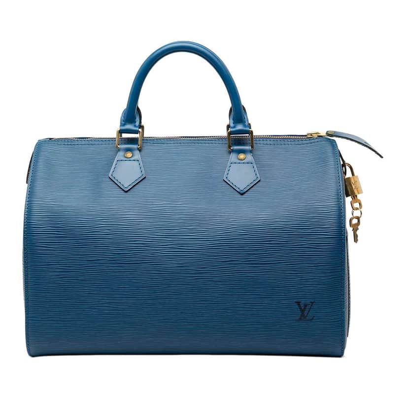 Louis Vuitton Epi Speedy 30 Blue Leather Good condition - Front View