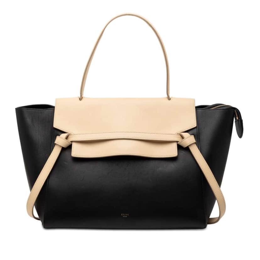 Celine Mini Bicolor Smooth Calfskin Belt Bag Black Leather Good condition - Front View