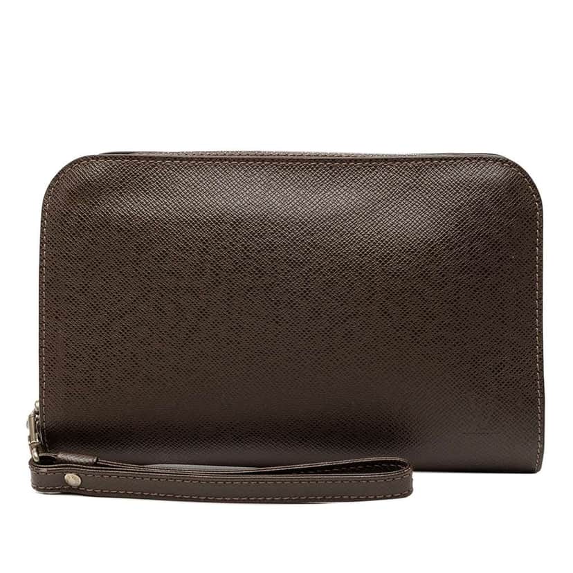 Louis Vuitton Taiga Pochette Baikal Brown Leather Good condition - Front View