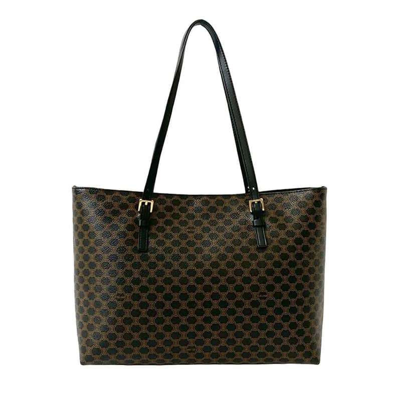 Celine Macadam Coated Canvas Tote Black Canvas Good condition - Front View
