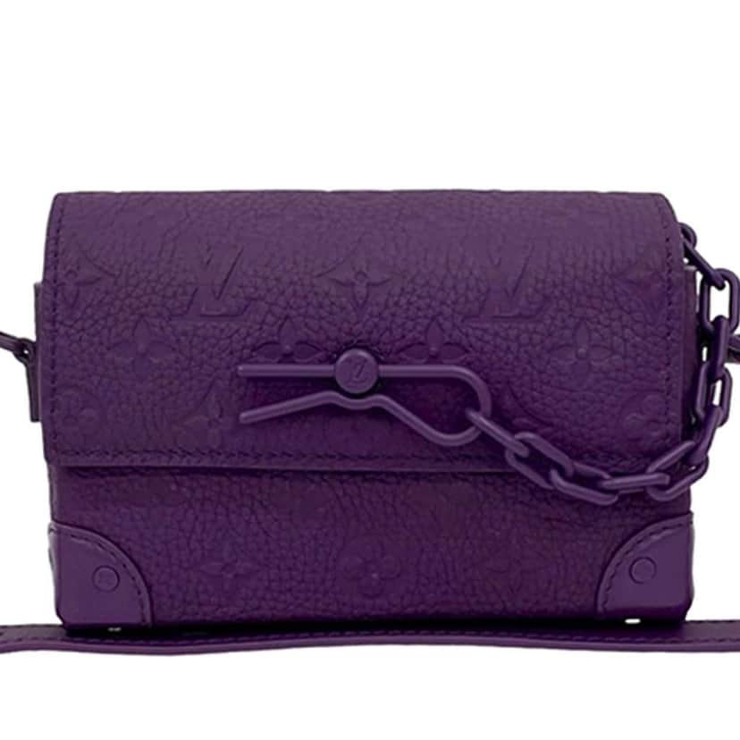 Louis Vuitton Monogram Taurillon Steamer Wearable Wallet Purple Leather Good condition - Front View
