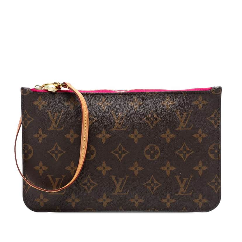Louis Vuitton Monogram Neverfull Pouch Brown Good condition - Front View