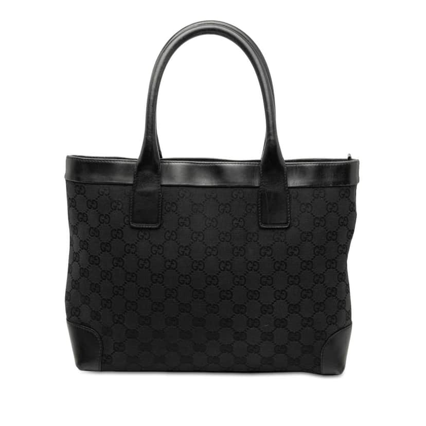 Gucci GG Canvas Tote Black Canvas Good condition - Front View