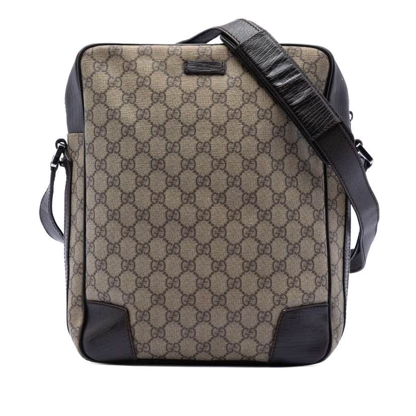 Gucci GG Supreme Web Crossbody Brown Canvas Very good condition - Front View