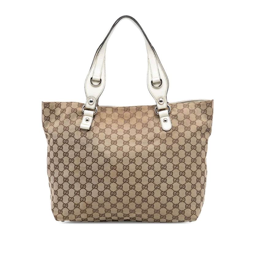 Gucci Medium GG Canvas Icon Bit Tote Brown Canvas Very good condition - Front View