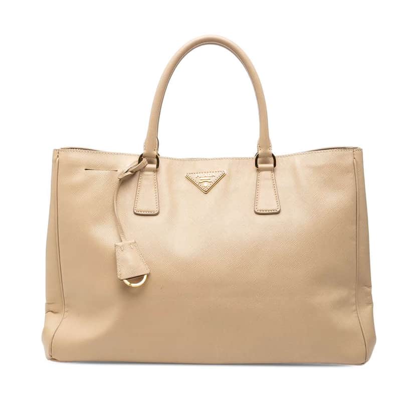 Prada Large Saffiano Lux Galleria Tote Brown Leather Very good condition - Front View