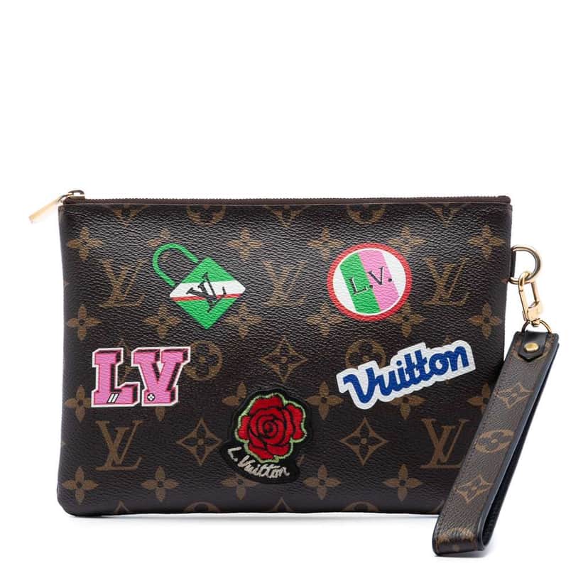 Louis Vuitton Monogram Patches City Pouch Brown Good condition - Front View