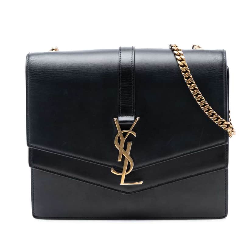 Saint Laurent Medium Leather Monogram Sulpice Crossbody Black Leather Very good condition - Front View