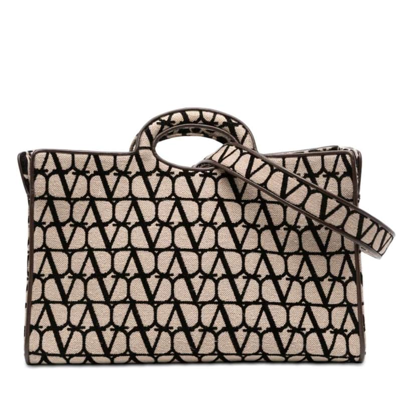 Valentino Le Troisieme Toile Iconographe Shopping Tote Brown Canvas Good condition - Front View