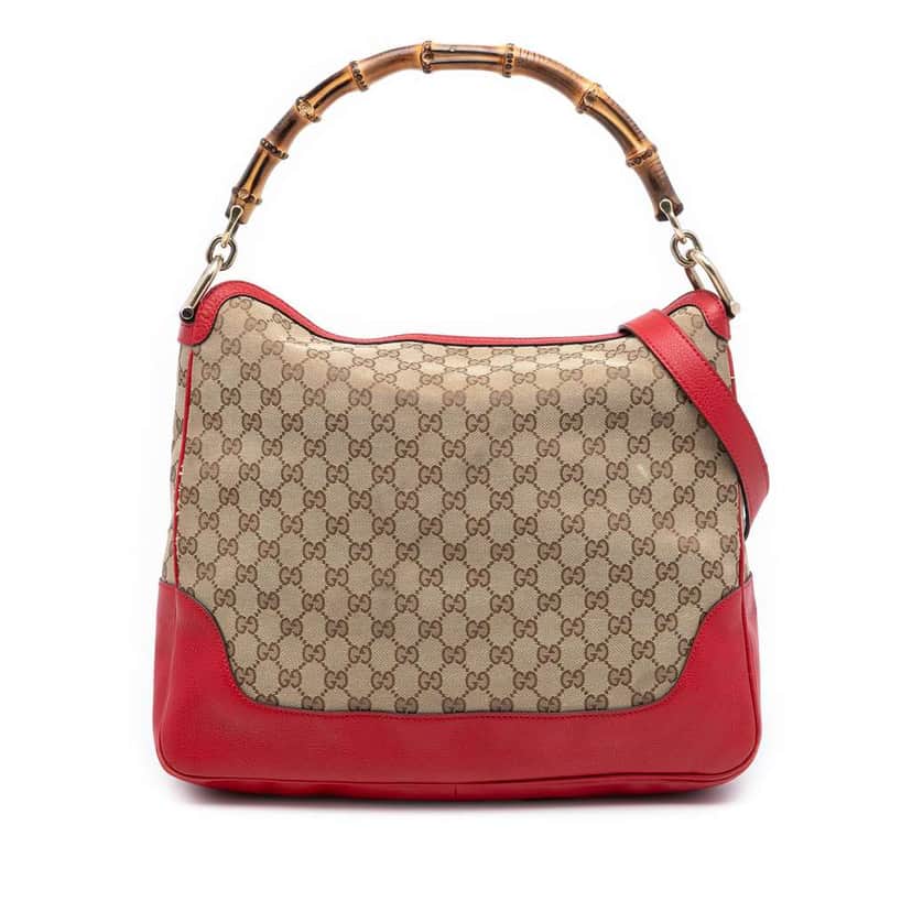 Gucci GG Canvas Bamboo Diana Satchel Brown Canvas Very good condition - Front View