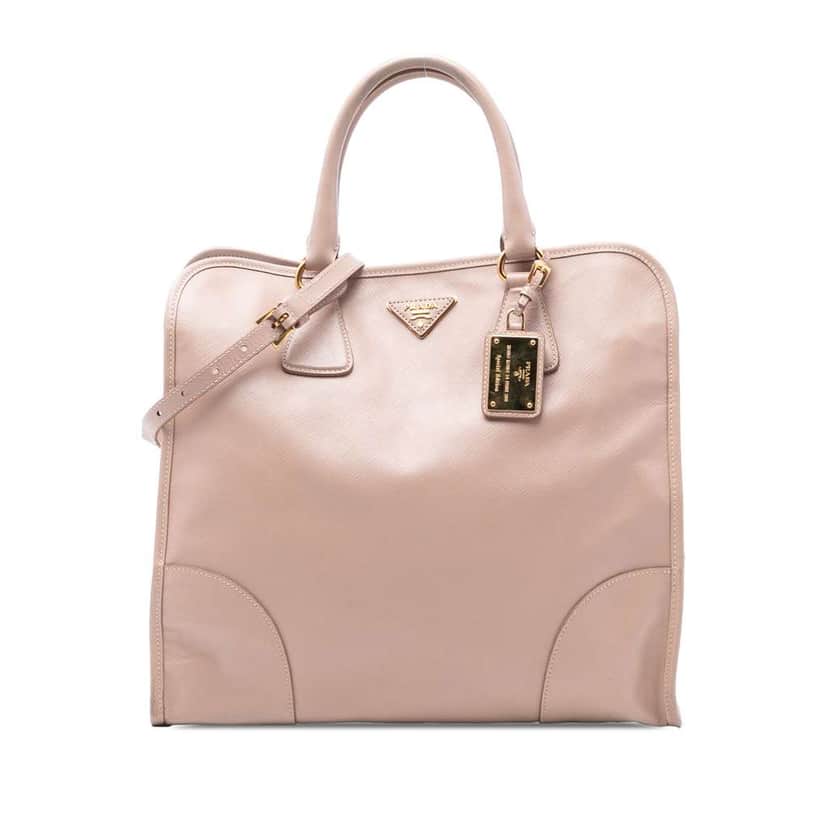 Prada Saffiano Lux Shopping Tote Pink Leather Very good condition - Front View