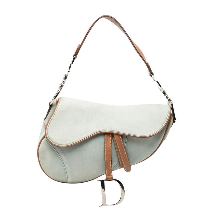 Dior Denim Saddle bag Blue Denim Good condition - Front View