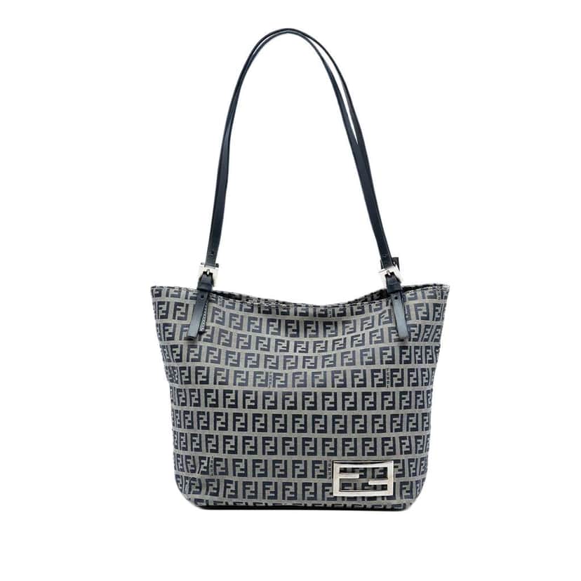 Fendi Zucchino Canvas Tote Grey Canvas Good condition - Front View