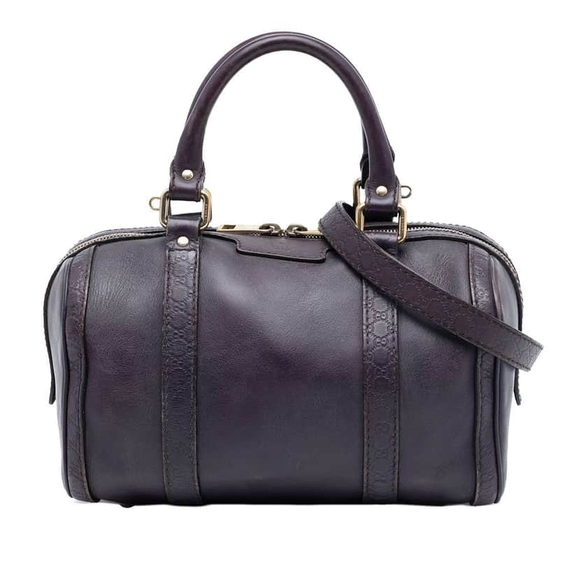 Gucci Small Guccissima Trimmed Leather Joy Boston Bag Purple Leather Very good condition - Front View