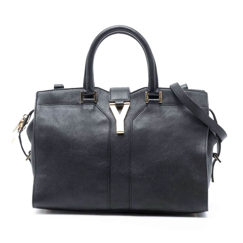 Saint Laurent Small Leather Cabas Chyc Satchel Black Leather Good condition - Front View