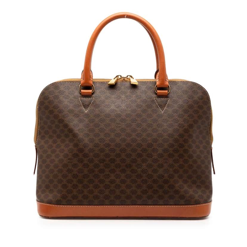 Celine Macadam Coated Canvas Handbag Brown Canvas Good condition - Front View