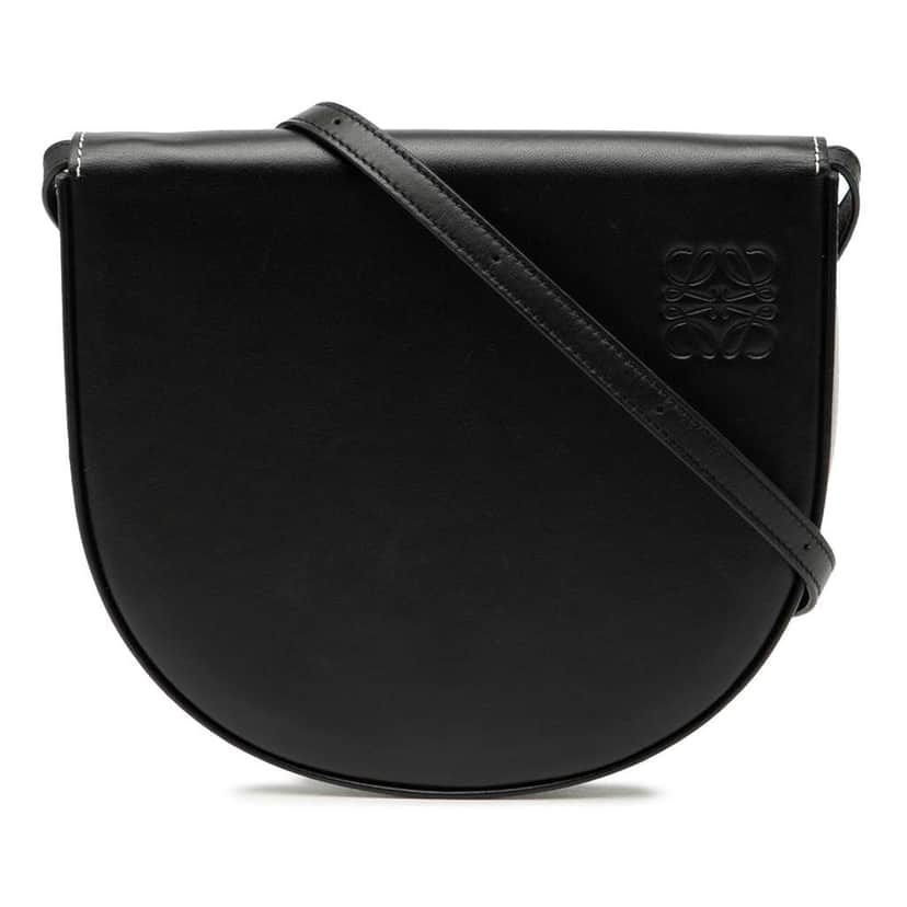 Loewe Soft Calfskin Heel Bag Black Leather Good condition - Front View