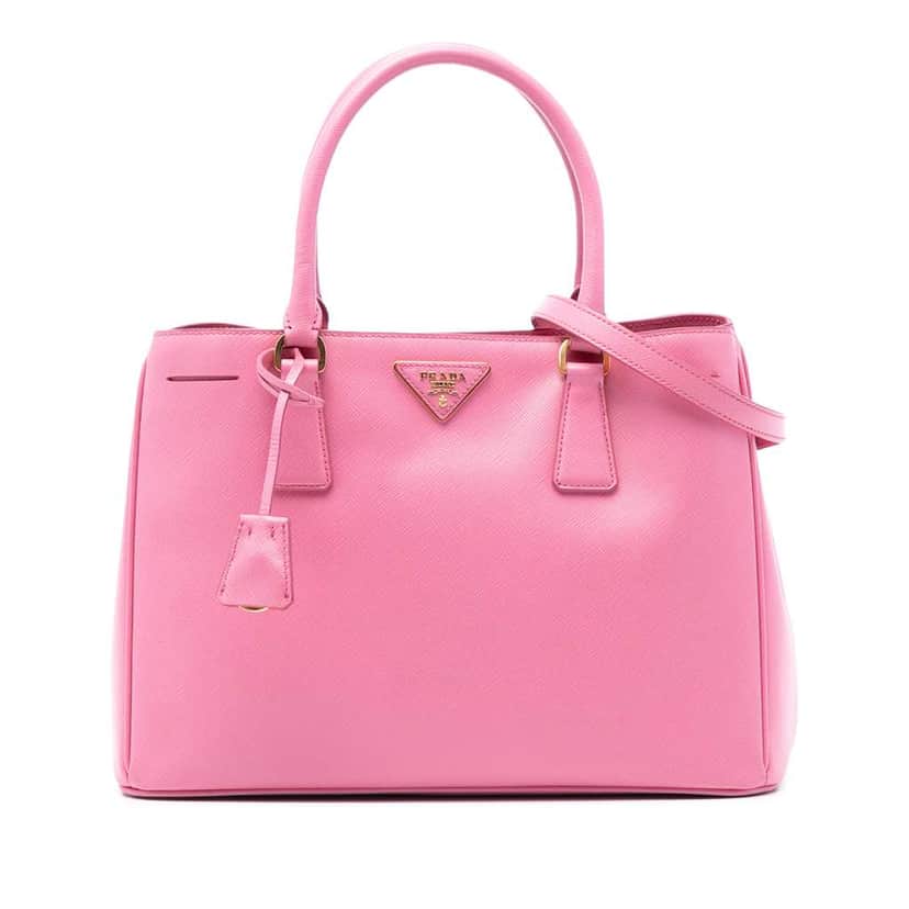 Prada Medium Saffiano Lux Galleria Satchel Pink Leather Good condition - Front View