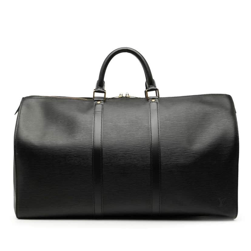 Louis Vuitton Epi Keepall 50 Black Leather Good condition - Front View