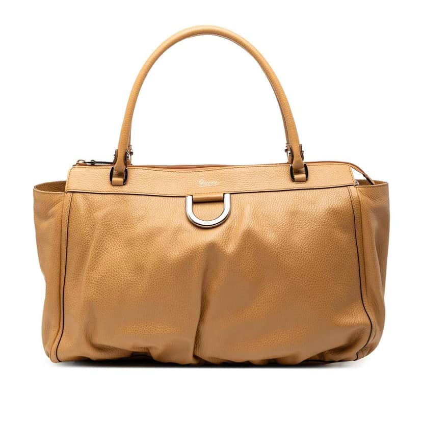 Gucci Calfskin Abbey D Ring Tote Brown Leather Very good condition - Front View