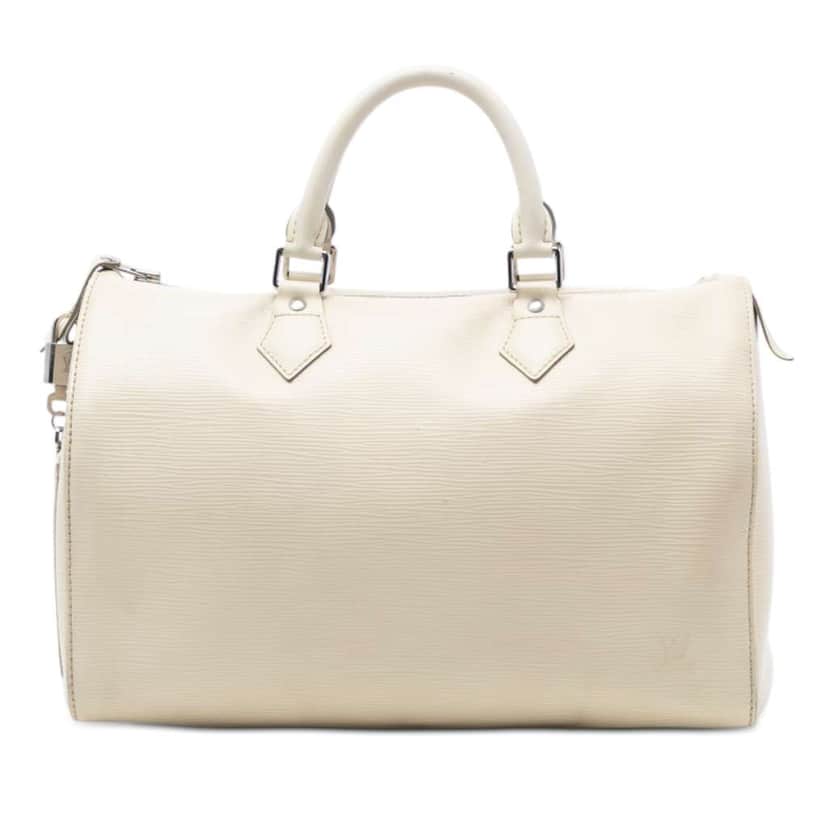 Louis Vuitton Epi Speedy 35 White Leather Good condition - Front View