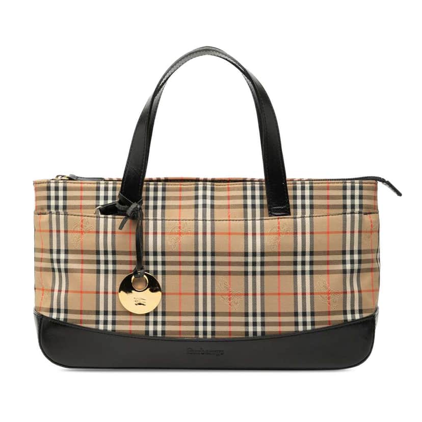 Burberry Haymarket Check Canvas Tote Brown Canvas Good condition - Front View