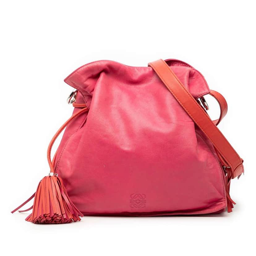 Loewe Bicolor Nappa Flamenco Tassel 30 Crossbody Pink Leather Good condition - Front View
