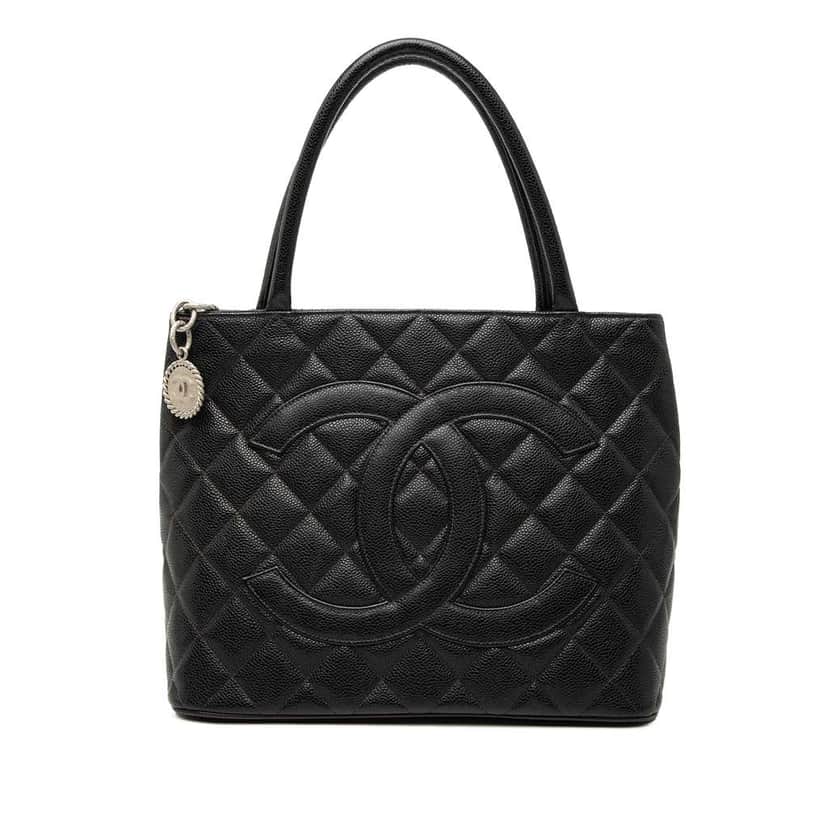 Chanel Caviar Medallion Tote Black Leather Very good condition - Front View
