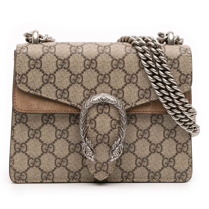 Gucci Small GG Supreme Dionysus Crossbody Brown Canvas Very good condition - Front View