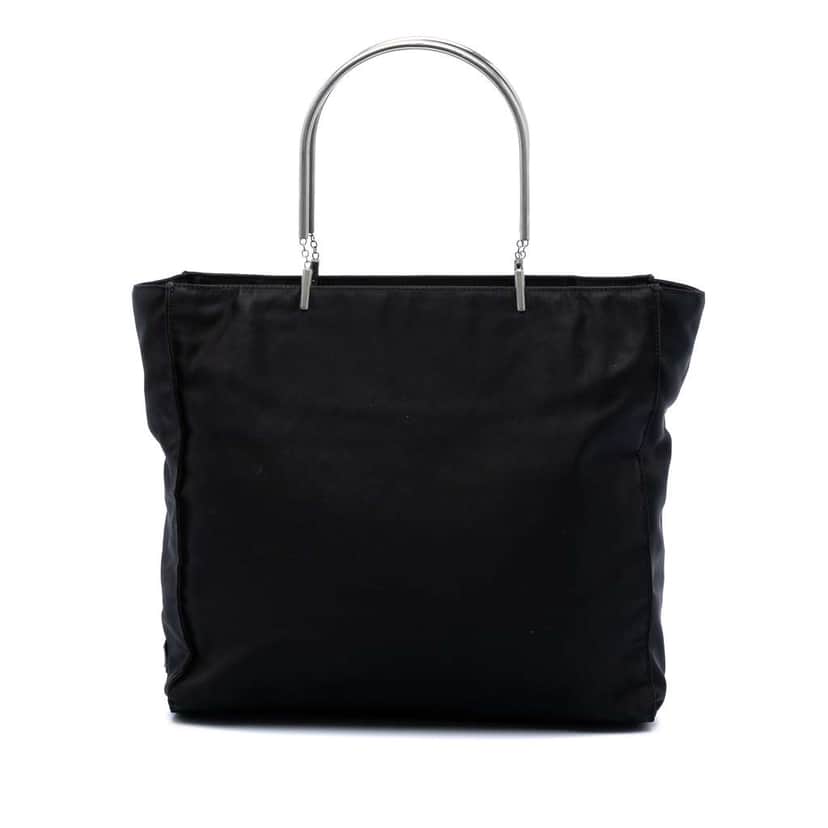 Prada Tessuto Metal Handle Bag Black Very good condition - Front View