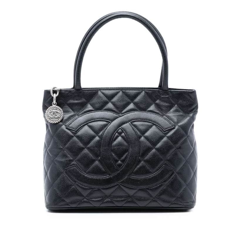 Chanel Caviar Medallion Tote Black Leather Very good condition - Front View