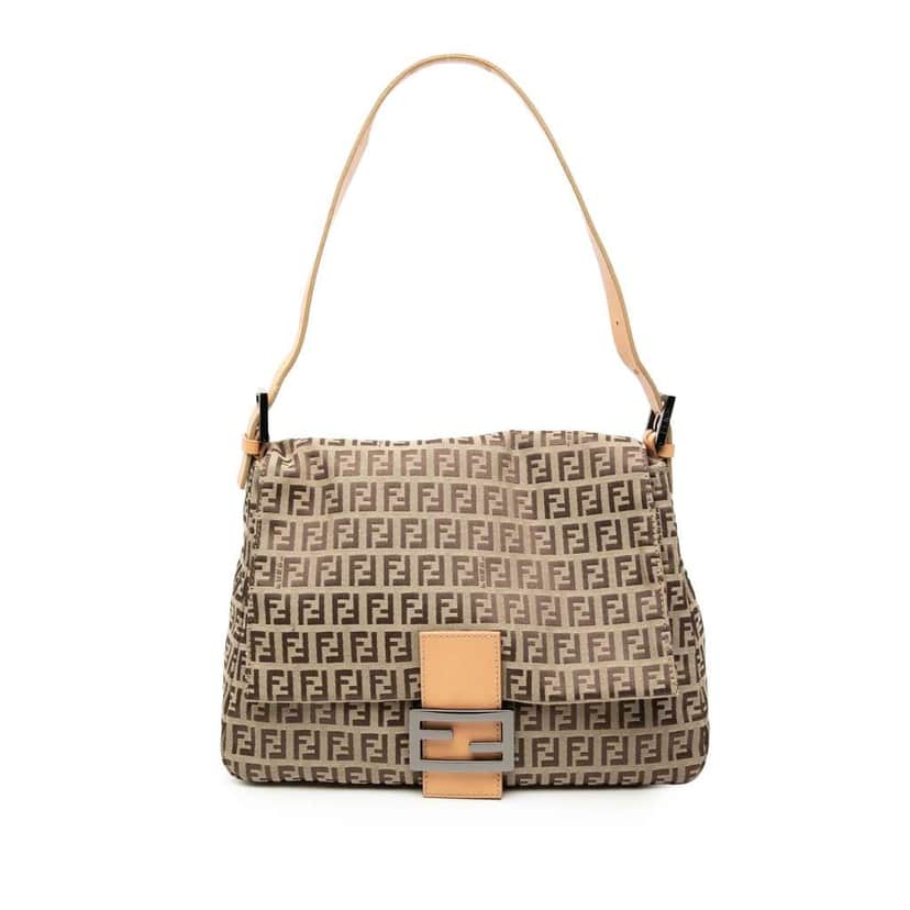 Fendi Zucchino Canvas Mamma Forever Brown Canvas Good condition - Front View