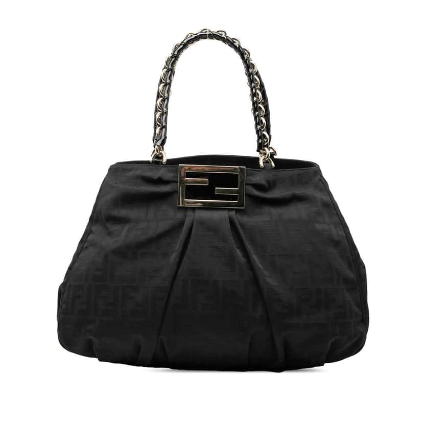 Fendi Large Zucca Canvas Mia Tote Black Canvas Very good condition - Front View